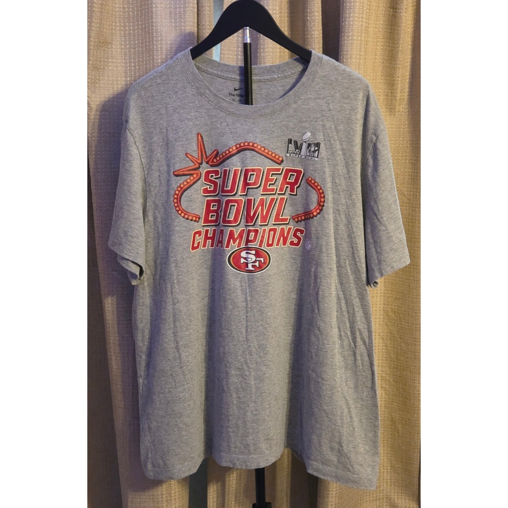Nike NFL San Francisco 49ers Super Bowl Champions T-Shirt Men's Size XXL Gray